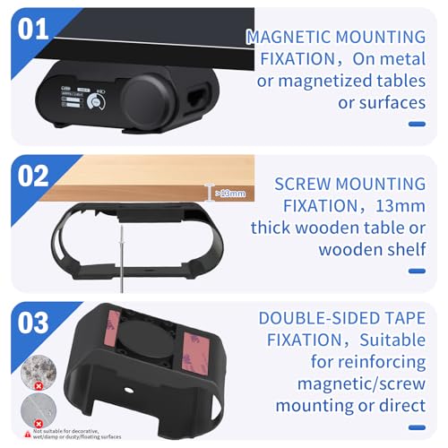 Under Desk Mount Holder for SteelSeries Arctis Nova Pro Wireless Base Station–Arctis Pro Wireless NOVA Magnetic Mount Secretlab MAGNUS Version ,Headphone Hanger Stand for Arctis Nova Pro Wireles - style: Base Station Mount Only