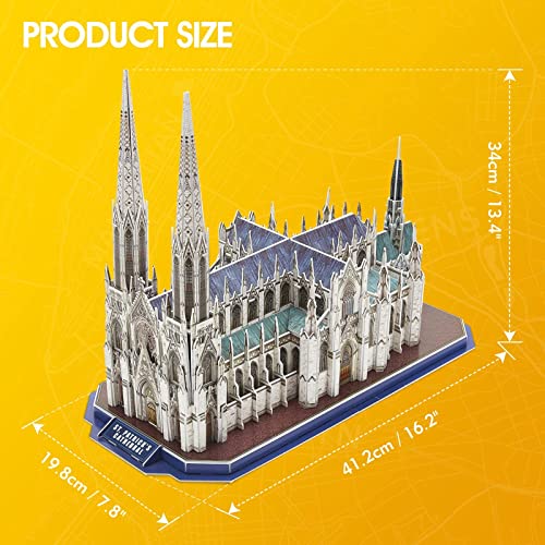 CubicFun St. Patrick's Cathedral New York 3D Puzzle, 117 Pieces, Ages 10+ - style: 1 USA | St. Patrick's Cathedral