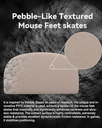 HOTLINEGAMES Mouse Skates Feet Compatible with Razer Viper V2 Pro, for Glass Mousepad, Rounded Curved Edges, Gaming Mouse feet Replacement, High Durability, Pebble Series