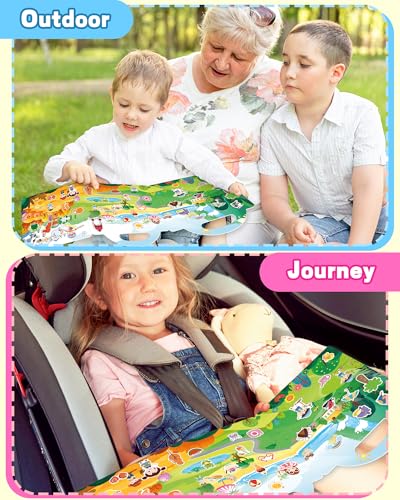 Walenced Reusable Sticker Book for Toddlers, Travel Stickers for Kids, Toddler Craft Activities Toys, Birthday Gifts for Boys & Girls - style: Season