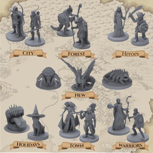 101 Unique Miniatures - Mythical Heroes Complete Edition - Suitable Size for DND