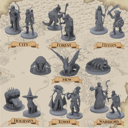101 Unique Miniatures - Mythical Heroes Complete Edition - Suitable Size for DND