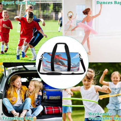 17 Inch Snowboard Graphic Sports Backpack Full Print Mountain Landscape Outdoor Gym Bag with Shoe Compartment (06)