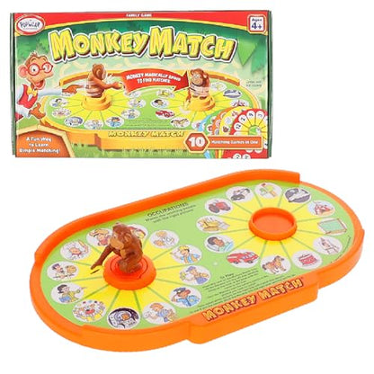 POPULAR PLAYTHINGS Monkey Match Toy Matching Game, Interactive Spinning | Educational Preschool Memory Game, for Toddlers Ages 4 & Up Learning Board Game, for Kids