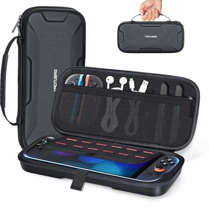 YAOTUBAG Carrying Case for Nintendo Switch 2 2025, Large Capacity Travel Protective Handbag, Hard Shell Portable Pouch, Holds Cased Console, Accessories, 12 Game Cards [Plus Version] Black - color: black
