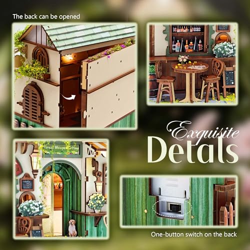 No Glue Needed DIY 3D Miniature House Kit for Adults | Beginner-Friendly,No Glue Snap-Fit Assembly,Atmospheric lighting,Step-by-Step Manual,Gift for for Family and Friends