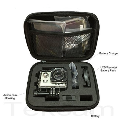 Small Carrying Case Compatible with Gopro Hero 13 12 11 9 8/AKASO EK7000 Brave 4 Brave 7/DJI Osmo Action 5 Pro/ODDV/APEXCAM/Pro Xtreme Action Camera, EVA Storage Bag - color: Case-Small