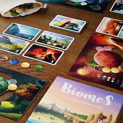 Biomos Board Game | Nature Strategy Game for Families and Solo Play | Build the Most Biodiverse Planet | 1-4 Players | Age 8+ | 20 Min