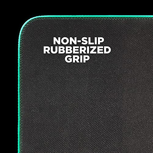 ENHANCE Small Mouse Pad with LED Lighting (13.3 X 10.8 inches) - Gaming Mouse Pad Desk Mat with 7 Color Options, 3 Lighting Effects, Smart Control Button, Non-Slip Rubber Grip - Galaxy - color: Galaxy and Purple