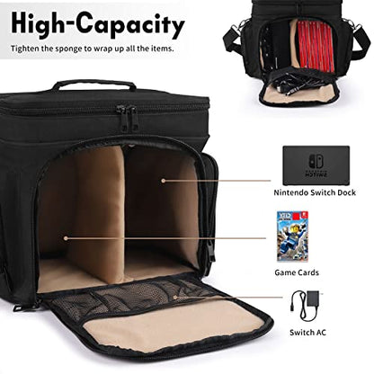 Nintendo Switch Carry Case,Bag for Nintendo Switch/Switch OLED/Switch Lite | Portable Carrying Storage Bag Soft Lining Hard Case for Nintendo Switch Console Pro Controller & Accessories
