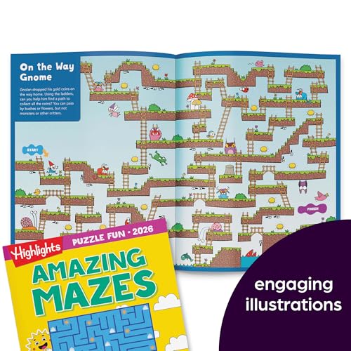 2026 Puzzle Fun Activity Book Gift Set for Kids 6 and Up, 4 Fun Books with Brain Teasers, Mazes, Word Games and More, Travel Activity and Puzzle Game Books for Kids