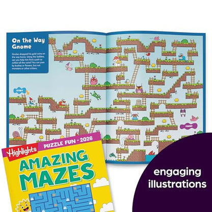 2026 Puzzle Fun Activity Book Gift Set for Kids 6 and Up, 4 Fun Books with Brain Teasers, Mazes, Word Games and More, Travel Activity and Puzzle Game Books for Kids