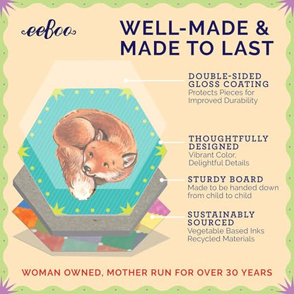 eeBoo Life in a Meadow Memory & Matching Game, Ages 3+, 1-4 Players | Introduces woodland flora & fauna. Sharpens recognition, concentration & memory skills. Includes 48 hexagonal tiles, 24 pairs - style: Life in a Meadow