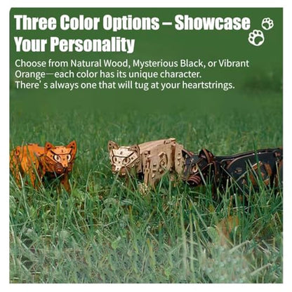 3D Wooden Puzzle for Adults, Mechanical Cat Wooden Model Kits to Build, 236PCS DIY Assembly Pet Jigsaw Puzzle Animal Brain Teaser, Building Toy Gift, KIT Version - color: Black