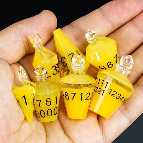 7PCS Potion DND Dice Set,Transparent Sharp Edge Dice Set D&D RPG Polyhedral Die,for Dungeons & Dragons, Pathfinder, and TTRPG Roleplaying Games.(Yellow) - color: Yellow