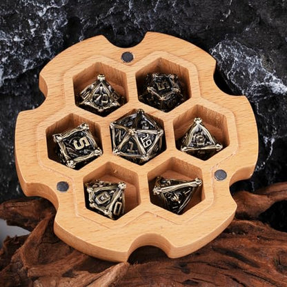 Surpass DND dice Set Metal dice 7-Piece Set Role Playing Polyhedral Dice Dungeons and Dragons Gifts (Ancient Turquoise) - color: Ancient Turquoise