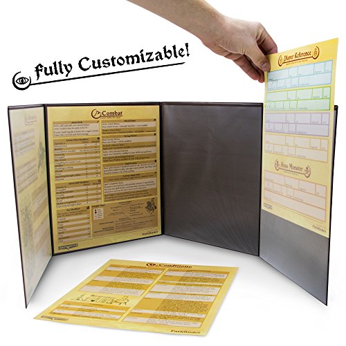Masters Tome Customizable 4 Panel Screen with Bonus Inserts! - color: RED