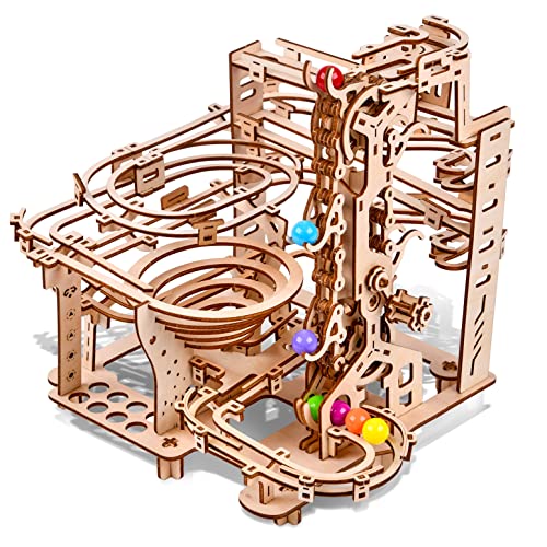 3D Wooden Puzzles Marble Run Chain Kit, Wood Creative Mechanical Puzzles Assembly Model Building Kits to Build for Adults & Kids, DIY Wooden Puzzle Hobbies Toys for Adults &Teens Gifts - size: 335Pcs