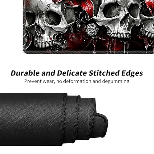 Skullsflowers for MTG & TCG Playmat Mouse Pad,BFDHGQZC 24" x 14" Game Mat for MTG/RPG/CCG Trading Card Game Playmats Table Mat Perfect for Card Games Video Games Computer Office - color: Skullsflowers
