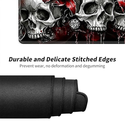 Skullsflowers for MTG & TCG Playmat Mouse Pad,BFDHGQZC 24" x 14" Game Mat for MTG/RPG/CCG Trading Card Game Playmats Table Mat Perfect for Card Games Video Games Computer Office - color: Skullsflowers