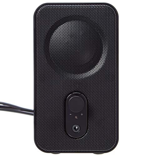 Amazon Basics AC-Powered Computer Speakers for Desktop or Laptop PC with Volume Control,Headphone Jack,Black (US Version),(Pack of 8) - size: 8-Pack, style: AC