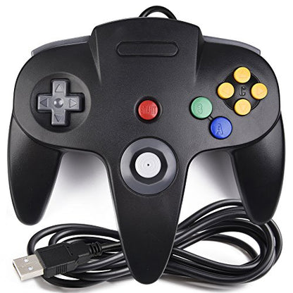4 Pack PC USB N64 Controller, N64 Wired Gamepad [3D Analog Stick] for Windows PC MAC Linux Raspberry Pi Project 64 Retropie OpenEmu Emulator (Plug & Play) (Gray/Black/Clear Red/Clear Blue)
