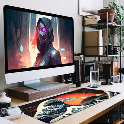 Big Mouse Pad, Upgrade Durable 31.5"x15.7" Larger Extended Mouse Pad for Gamer with Stitched Edges, Waterproof Non-Slip Base Long XXL Large Mousepad for Home Office Gaming Work, Full Moon Pattern - color: Full Moon