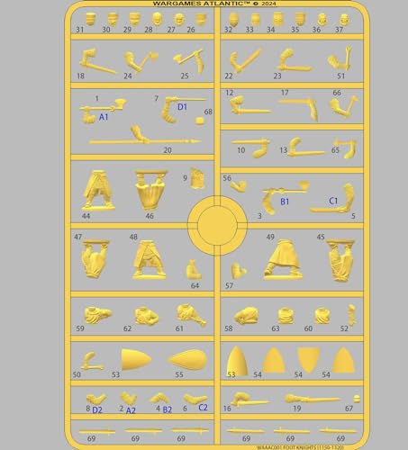 Wargames Atlantic, The Age of Chivalry, Foot Knights (1150-1320), 28MM Scale Miniatures