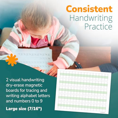 Channie’s Easy Peasy Alphabet Handwriting Workbook + 2 Easy Peasy Dry-Erase Neat Numbers & Letters Tracing Magnetic Boards for Pre-K - 1st Grade, Homeschool Learning & Summer School Teaching Supplies - style: Easy Peasy Alphabet Handwriting Pre-K - 1st Gr