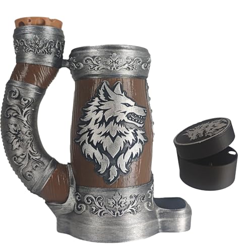 DND Mug Dice Tower Set,DnD Dice Cup with Storage,12/16 Oz Beverage Holder, | DND Accessories for Players, Best Gift for RPG Game lover (Wolf Pack) - color: Wolf Pack-12oz