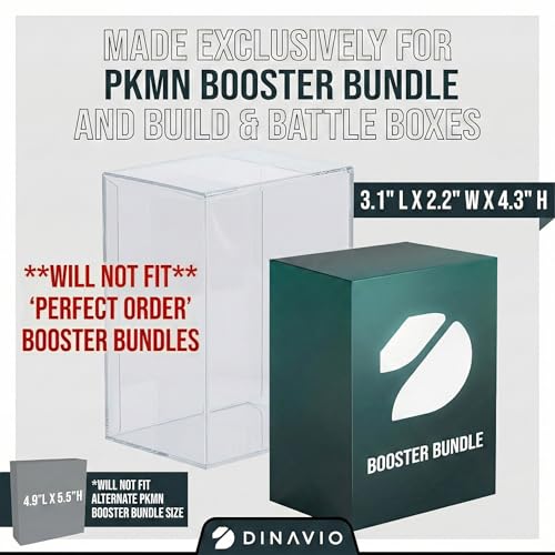 Dinavio Crafthouse 15-Pack PKMN Booster Bundle Protectors PET 0.7mm - Anti-Scratch - UV Protection - Compatible with PKMN Sets Up to Phantasmal Flames (Will NOT fit Ascended Heroes or Perfect Order)