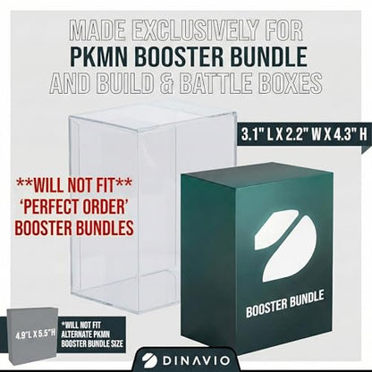 Dinavio Crafthouse 15-Pack PKMN Booster Bundle Protectors PET 0.7mm - Anti-Scratch - UV Protection - Compatible with PKMN Sets Up to Phantasmal Flames (Will NOT fit Ascended Heroes or Perfect Order)