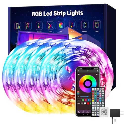 Ledagic Led Lights for Bedroom 400 ft (4 Rolls of 100ft) Led Lights | Music Sync RGB Led Strip Lights with Remote App Control, Color Changing Led Lights for Room Home Kitchen Party Decor - size: 400ft