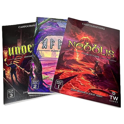 Cartographers: Map Pack Collection | Expansion Maps Set for Cartographers & Cartographers Heroes Board Game | Contains Nebblis, Affril, and Undercity Expansion Packs | Ages 10+ by Thunderworks Games - style: Collection Pack