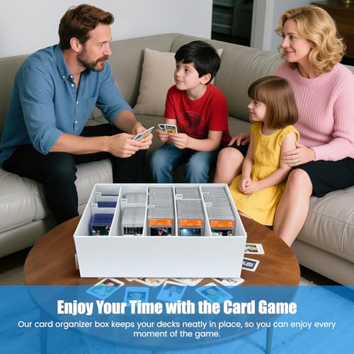 3 Pack Trading Card Storage Box - 5 Rows Graded Card Case holds 220 PSA Slab Cards, Cardboard Holder Organizer Boxes with Dividers for Sport Cards
