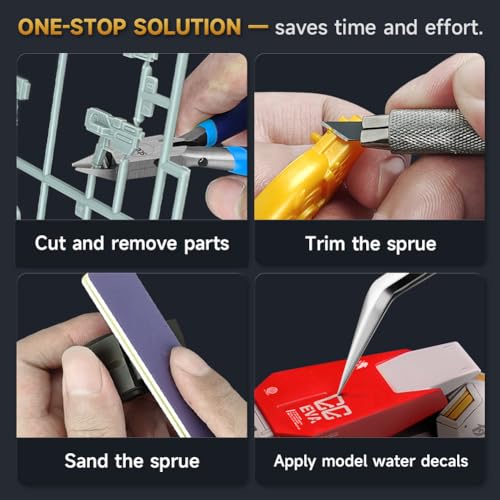 stedi Model Tools Kit for Professionals 14 PCS, Modeler Professional Tools Kit Craft Set Hobby Making Tools for Gundam, Miniature Military Model, 3D Resin Parts - style: Professional Nippers Kit