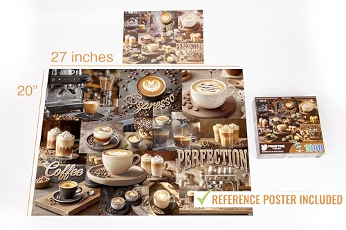 1000 Piece Collage Jigsaw Puzzle for Adults - Coffee Latte Espresso Collage - Challenging Puzzle Perfect for Game Nights - 1000 Piece for Adults. 20x27 inches (Mocha Medley) - color: Mocha Medley
