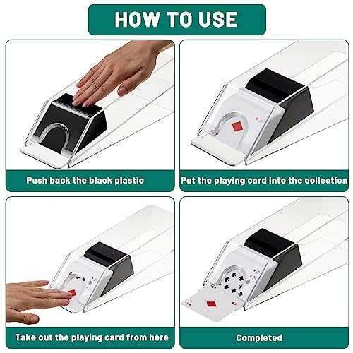 Honoson 6 Deck Blackjack Shoe and Discard Tray Acrylic, Clear | Card Dispenser for Poker Games, Dealing Shoe with Discard Holder for Casino Blackjack, Transparent Acrylic Material - color: Clear, style: 6 Deck