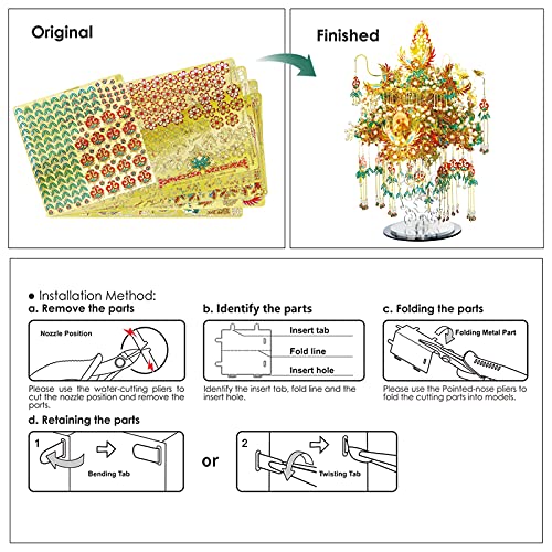 Piececool 3D Metal Asian Puzzles Model Kits- Garuda Coronet Metal Building Kit for Adults, Brain Teaser Puzzle DIY Handcraft Model Kits, Fidget 3D Puzzles Gifts for Teens Man Woman Family- 522 Pcs - style: Garuda Coronet