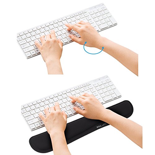 ELZO Keyboard Wrist Rest Pad Support with 65D High-Density Thicken Memory Foam Padding, Ergonomic Design Computer Rest Pad Desk Wrist Mat, Non-Slip Rubber Base Office Laptop | 65D High-Density Thicken Memory Foam Padding, Ergonomic Design Computer Rest Pa