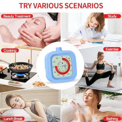 Digital Visual Timer for Kids 12hours Countdown countup Kitchen Timer Student Timer Gym Timer (Black) - color: Black