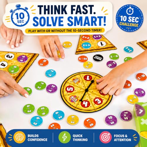 Matheroni Pepperoni Math Games for Kids 8-12, Multiplication and Division | 3rd-6th Grade STEM Board Game, Homeschool & Classroom Learning, Educational & Fun Pizza Game for 8+ year old - size: Multiplication & Division