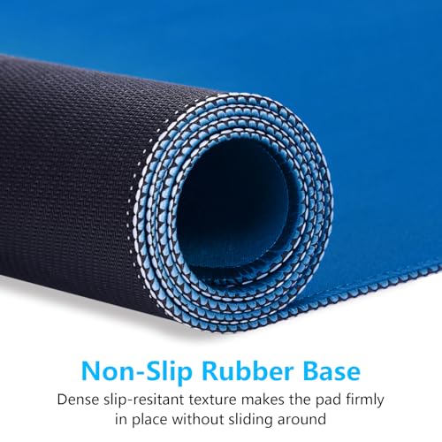 Dapesuom Large Mouse Pad, Extended Gaming Mouse Mat with Stitched Edges, Full Size Desk Mats with Non-Slip Base, Computer Big Desktop Keyboard Pad for Laptop, Office, 23.6 x 11.8 in, Dark Blue - color: Dark Blue, size: 23.6L x 11.8W inches