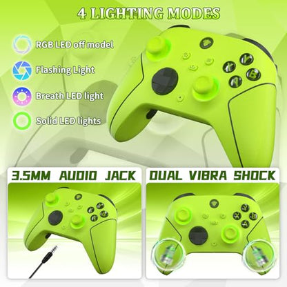 SZDILONG 2.4GHz Wireless Controller for Xbox Controller, Xbox One Series X|S Consoles, PC Windows, Steam, with hall effect sticks/7 Colors RGB Light/1000mAh Battery/Programmable/Turbo/3.5mm Audio Jack