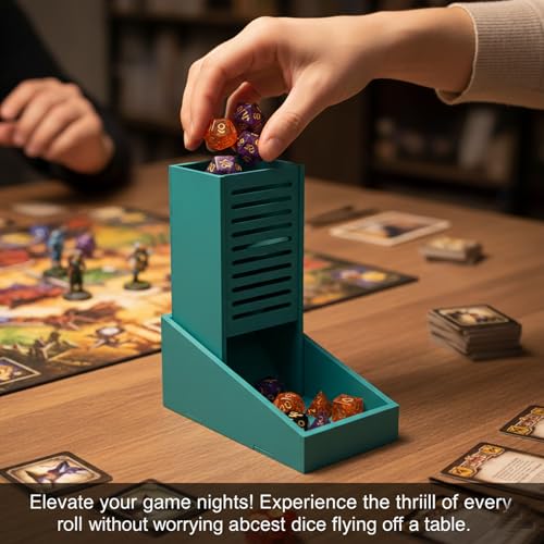 Foldable Mini Dice Tower for D&D, RPG & Tabletop Games Portable Dice Roller Design, Foldable Dice Storage Box Perfectly Fits Board Game Accessories and Gifts (style5) - style: style5
