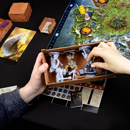 SMONEX Wooden Organizer Compatible with All Blood Rage Expansions - Wooden Organizer Suitable for Vertical Storage - Convenient and Stylish Insert Ideal for Blood Rage Board Game