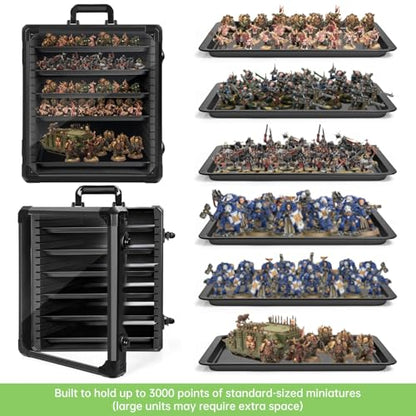 Miniatures Storage Case Miniatures Transport Case Aluminum Alloy Frame with Lock (X-Large Size) - size: X-Large