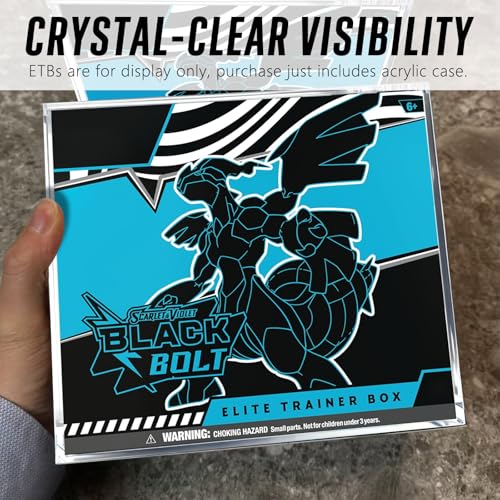 Acrylic ETB Protector Case Magnetic Ultra Thick 8mm + 5mm Elite Trainer Box Acrylic Display Case Stackable Hard Compatible with PKMN Elite Trainer Boxes with Strong Magnets Easy Top Loading - size: 7.4"L x 3.6"W x 6.6"H