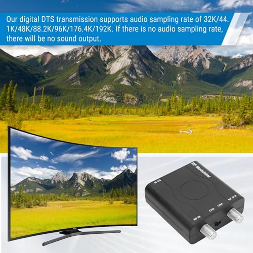 HDM61 HDMI to RF Modulator VHF NTSC 1080P Converter for TV Game Console | NTSC CH3/CH4 Output, Durable ABS, CATV, HDMI 1.4, Up to 1080P, PLL VHF Control Plug & Play for PC, Game Console, TV