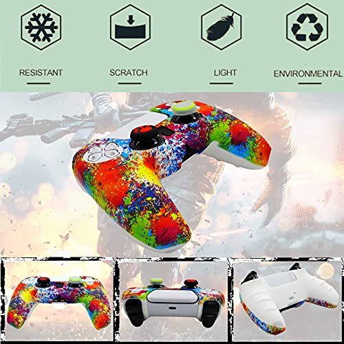 Silicone Skin for Ps5 Controller, 2pcs Anti-Slip Shell Cover Case with 10 Joystick Grips, 2 Pairs L2 R2 for Playsation 5 Controller Wireless Gamepad - color: PS5 controller #5